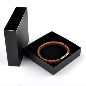 Bulk Wholesale Luxury Custom Logo Black Paper Gift Bracelet Packaging Jewellery Jewelry Box