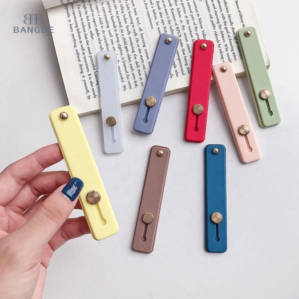Candy Color Finger Ring Holder Silicon Phone Hand Band Holder For iPhone Wristband Strap Push Pull Grip Stand Bracket Wholesale