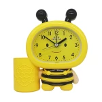 Cartoon alarm clock children learning with pen holder desktop clock jumping seconds blue alarm clock