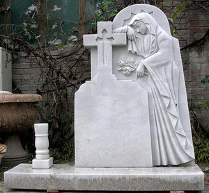 Carved tombstone with angel/European granite tombstone factory/Grave monument slab