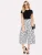Import Casual Fashion Women 3 4 Black and White Polka Dot Loose High Waisted Wide Leg Pants from China