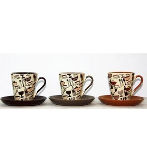 Ceramic Coffee Cup and Saucer Porcelain Afternoon Tea Mug Cup Set with plates