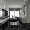 Ceramic glazed polished ceramic tile floor with black marble tile