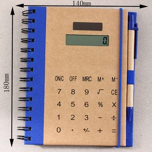 Cheap price new spiral paper calculator notebook with pen and rubber band