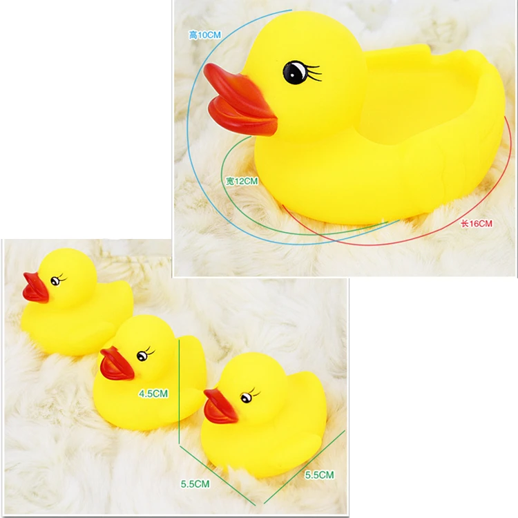 Childrens Bath and Water Toy Large-Size Mother-Child Duck With Ringing Rubber Animal Duckling Floating Toy