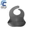 chin fai BPA Free Soft Waterproof Silicone Baby Bib with Food Catcher baby feed table ware