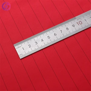 China Cheap 1.7CM stripe ESD anti static Twill waterproof fabric Microfiber brushed fabric