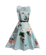 China Factory Custom Women Vintage Floral Dress European Style Fashion Dresses