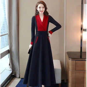 China high quality customized dress party temperament slim long women&#39;s dress