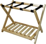 China Supplier Custom Made Wooden Folding Luggage Rack for bedroom hotels Guest Room Suitcase Stand