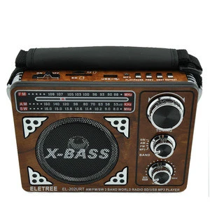 China wholesale X-BASS high quality portable radios with AM/FM/SW, USB/SD TF card and Torch XB-202URT