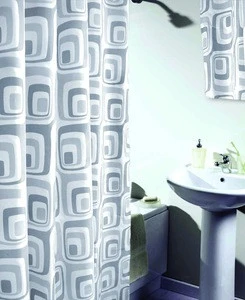 China Wholesaler Polyester Shower Curtain with Modern Graphic