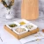 Import Christmas Chinese New Year Home Used Decorative Ceramic Dry Fruit Snack Tray Set With Bamboo wood Lid and Bamboo Tray from China