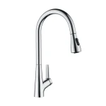 Chrome Single Handle Pull Down Faucet Kitchen Brass Body Sink Tap Kitchen Faucet