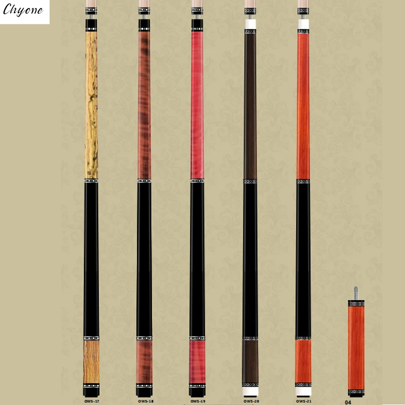 Chyone 12/13mm custom korea style sword design with square core butt inlay carom cue spliced carom cue