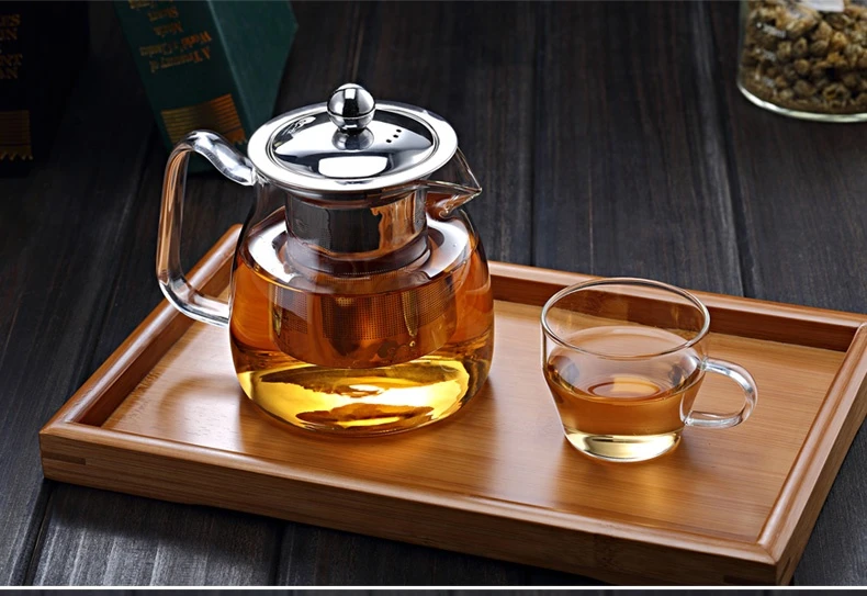 Clear Borosilicate Teapot Glass 100 Percent Handmade Direct Heating Glass Teapot Glass Tea Pot With Infuser