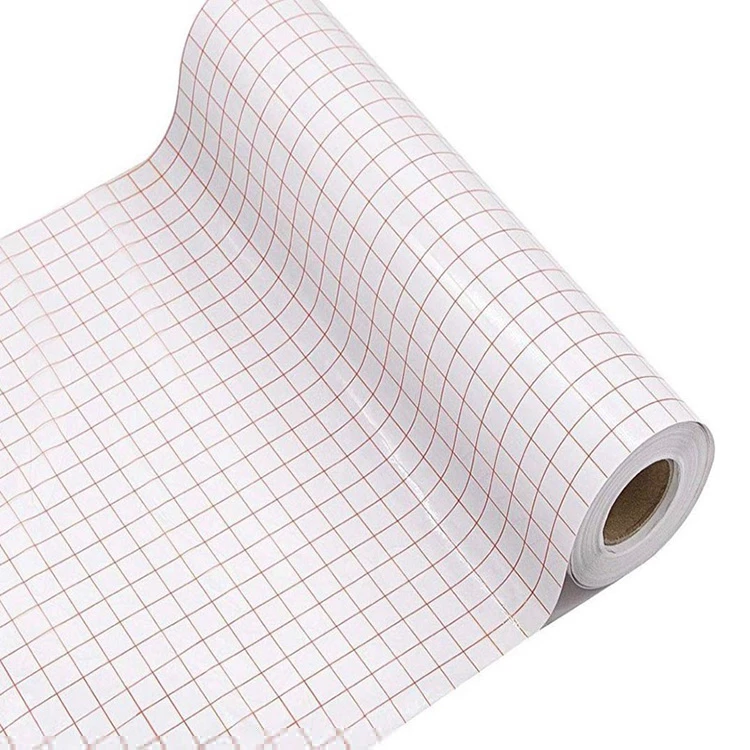 Clear Grid Alignment Self Adhesive Vinyl Roll Transfer Film Paper Tape For Decals Signs