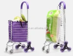 Climbing stair foldable shopping cart,Folding supermarket food shopping cart,Aluminum alloy folding grocery shopping cart