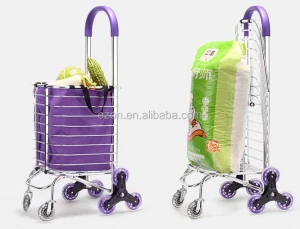 Climbing stair foldable shopping cart,Folding supermarket food shopping cart,Aluminum alloy folding grocery shopping cart