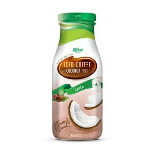 Coffee drink with Coconut milk 280ml glass bottle Coconut milk with coffee Cappuccino OEM Private label