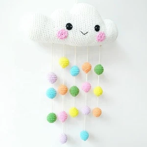 Colorful Nursery Decoration Baby Crib Mobile Hanger Stroller Swinging Cloud Mobile Toys For Babies Gift