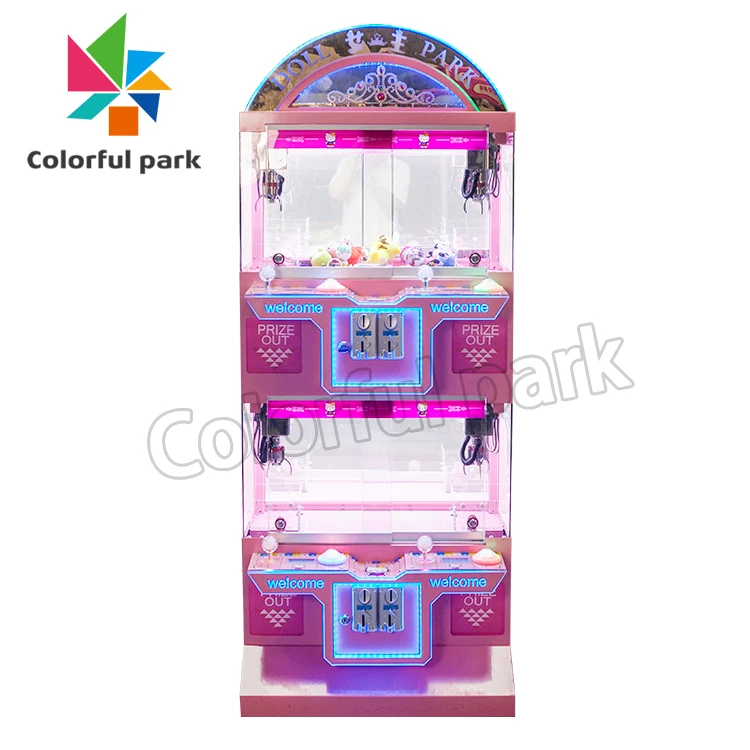 colorful park 4 people Queen mini claw machine Crane Machine arcade games machine