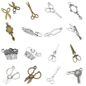 Combs Scissors Mirrors Hairdresser Stylist Brush And Comb Set Hairdresser Blow Dryer Pendants Charms For Bracelets Necklaces