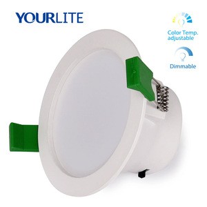 Commercial IP44 CCT Adjustable LED Recessed Downlight, SMD Dimmable LED Downlight