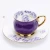 Import Concentrate 90ml coffee tea cups with Pink and Purple elegance flowers decal porcelain coffee tea cup and saucer from China