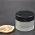 Import cosmetic packaging cream soap powder mini glass jar clear frosted with black metal lid from China