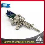 Creative design machine gun shape Soft Enamel Tie Clip/Tie Bar