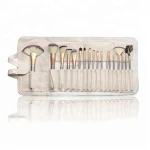 Cruelty-Free Synthetic Fiber Bristles 24pc White Makeup Brush Set For Foundation Blending Blush Concealer Eye