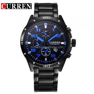 Curren New Fashion Casual Sports Watches Men Quartz Dial Date Clock Male Full Stainless Steel Wrist Watch Relogio Masculino 8021