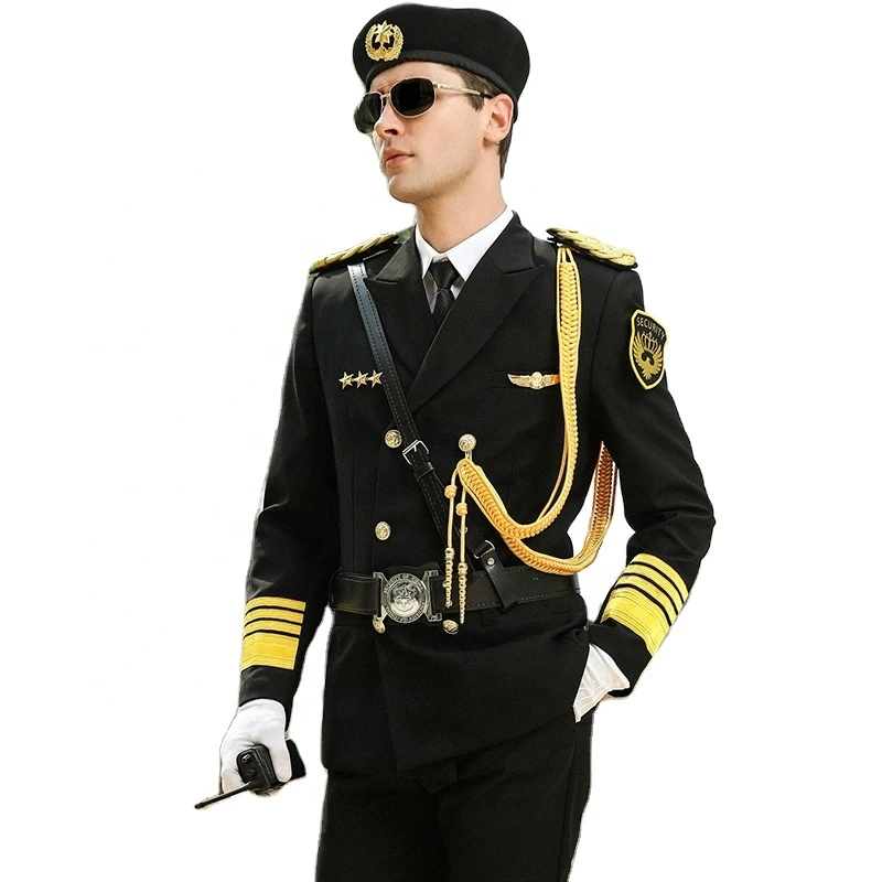Custom Black Man Security Uniform Suit Security Guard Uniform Set