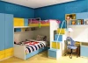 Custom childrens bedroom furniture bed solid wood storage cabinets stair color childrens bed set.