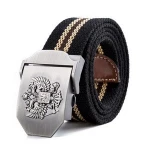 custom  cotton canvas belt outdoor military alloy buckle woven weaving fabric Mens belt wholesale Factory