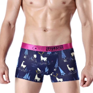 Custom Cotton Modal Spandex elastic waistband allover print mens boxer shorts, mens panties, mens underwear