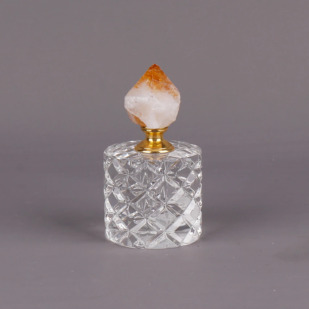 Custom Hand Blown Polished Paintend Blush Furniture Lucite Wierd Serpentine Reload Bayonet Rock Crystal Glass Perfume Bottle