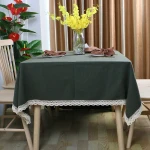Custom hot sales tea table Pure color cotton linen tablecloth living room kitchen Decoration