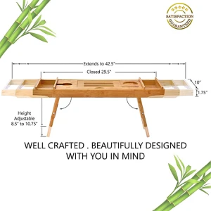Custom Logo Innovative Design Laptop Bed Desk 2 In 1 Transforms 100% Extra Large Bamboo Bathtub Caddy To Bed Tray