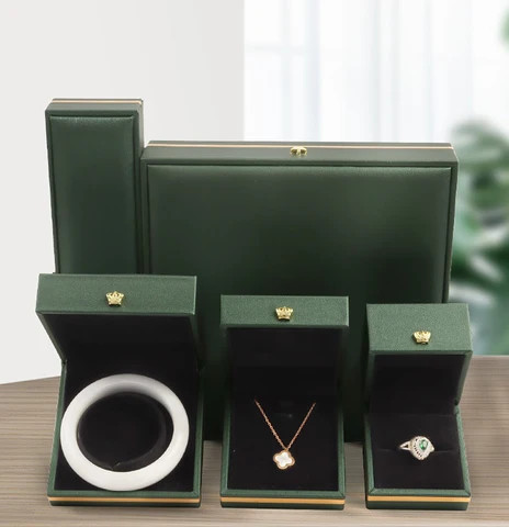 Buy Custom Logo Pu Leather Full Set Ring Pendant Jewellery Necklace ...