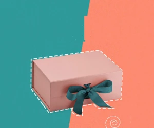 Custom Magnet Folding Paper Flat Pack Box Luxury Magnetic Gift Box With Ribbon Closure