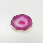 Custom Premium Home Bar Decoration Nature Agate Stone Brass Cup Coaster Easy To Clean Cup Coaster