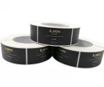 Custom private brand 160g Art Paper Perfume Gold Foil and Embossing and Spot UV Label Sticker