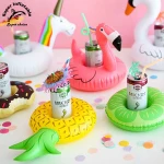 Custom Swimming Drink Beverage Round Inflatable Pool Float Cup Drink Holder For Pool