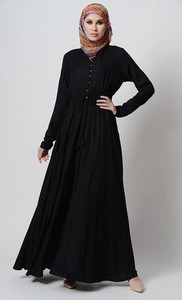 customize new style plain girls islamic clothing,100% viscose casual collection abaya dress