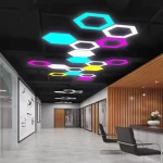 Customized Black White Aluminum Profile Light Modern Chandelier Hexagonal Shape Linkable Led Linear Light