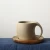 Import Customized Creative Nordic Japanese Style Handmade Ceramic Coffee Cup with Wood Saucer and Spoon Gift from China