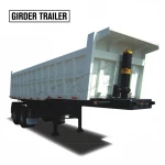 Customized end tipping trailer hydraulic 3 axles 30ton rear tipper semi dump trailer capacity
