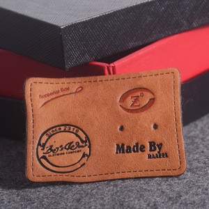 Customized Logo  Iron On Leather Patch For Jeans